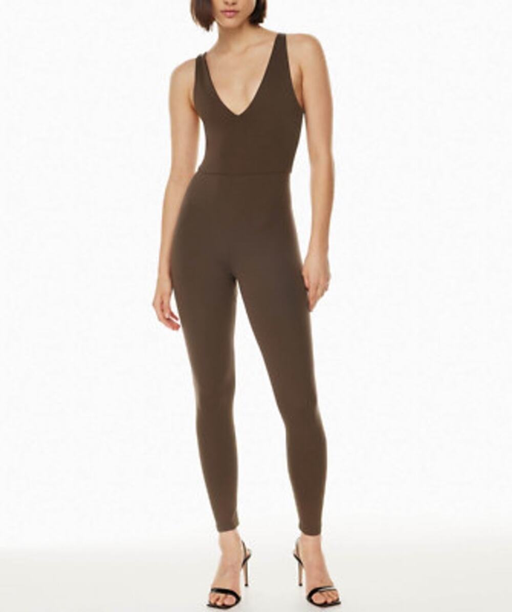 Babaton Contour Sleeveless Jumpsuit Coffee Women's Brown Size Small